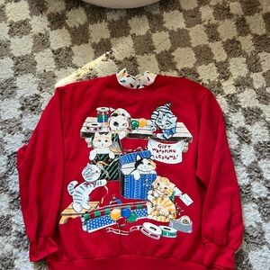 Red Cat Ugly Vintage Christmas Sweater